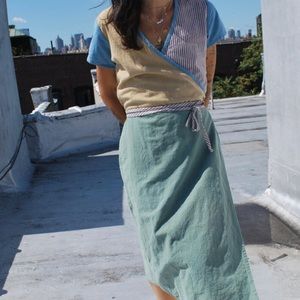 NWOT PO-EM Wrap-style Ode Dress in Mar